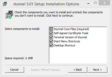 Windows sTunnel Options